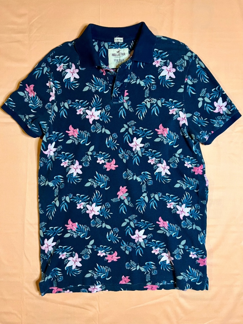 Retro Hollister Hawaiian Printed Men's Polo